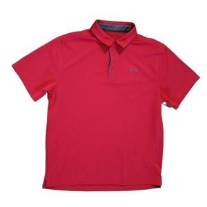 Under Armour Mens Polo Size XL Heat Gear Golf Performance Red